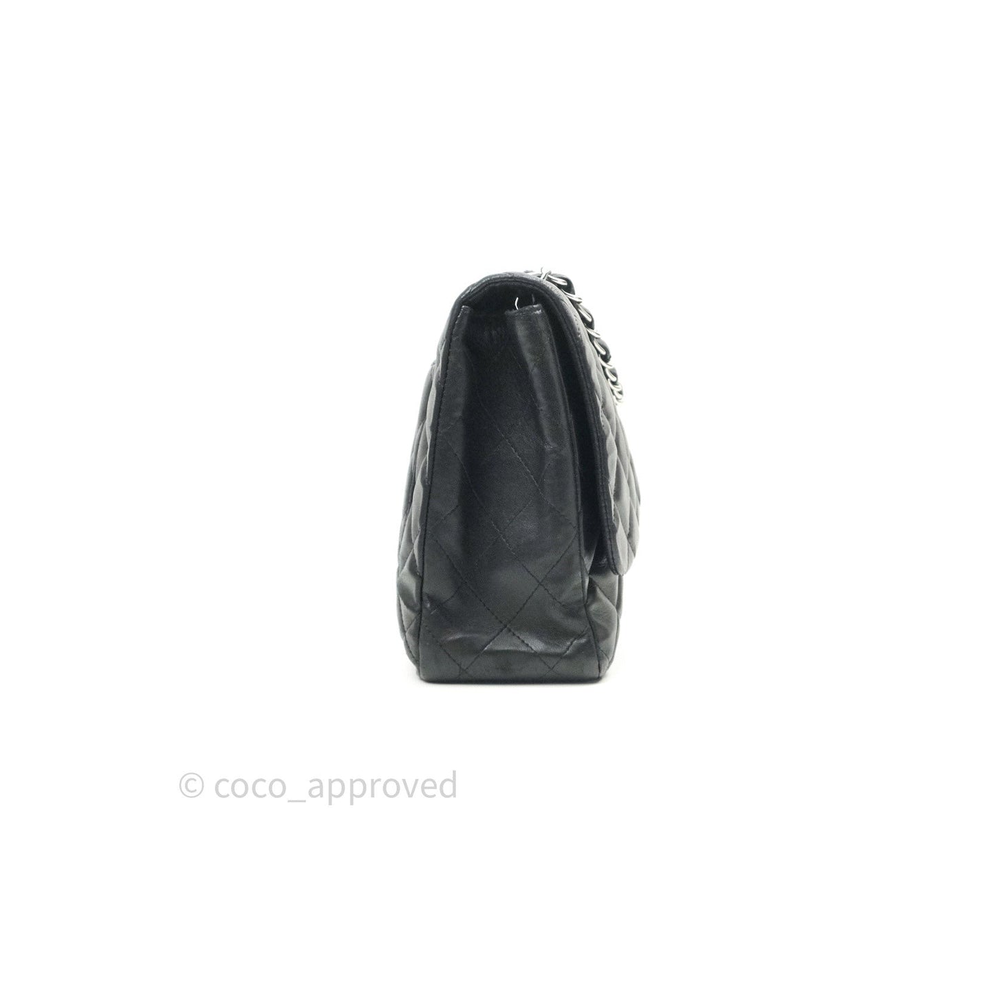 Chanel Jumbo Single Flap Black Lambskin Silver Hardware⁣⁣