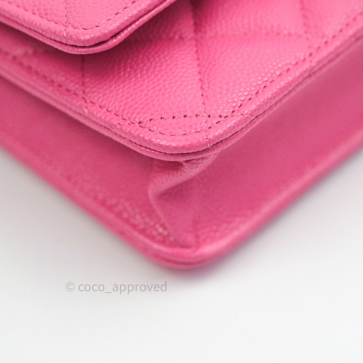 Chanel Caviar Quilted Wallet on Chain WOC Pink Light Gold Hardware 20S