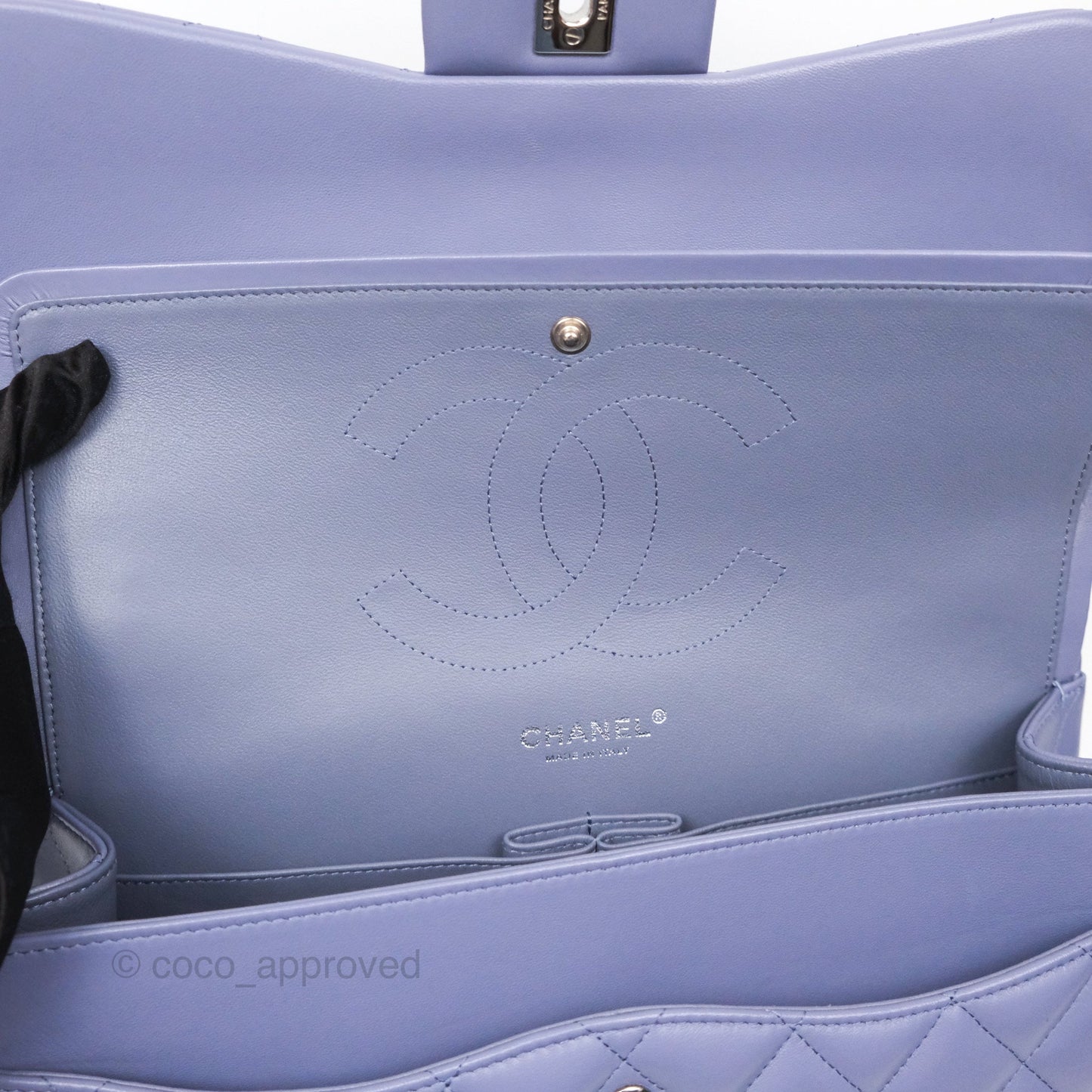 Chanel Jumbo Double Flap Lavender Blue Lambskin Silver Hardware⁣⁣