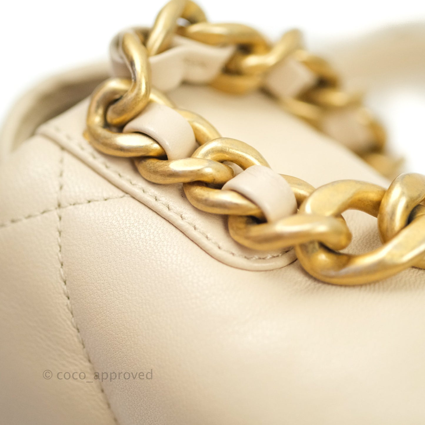 Chanel 19 Small Beige Goatskin Mixed Hardware
