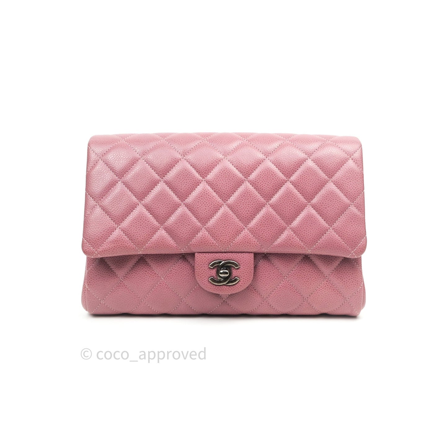 Chanel Quilted Clutch with Chain Pink Mauve Ruthenium Hardware
