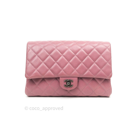 Chanel Quilted Clutch with Chain Pink Mauve Ruthenium Hardware