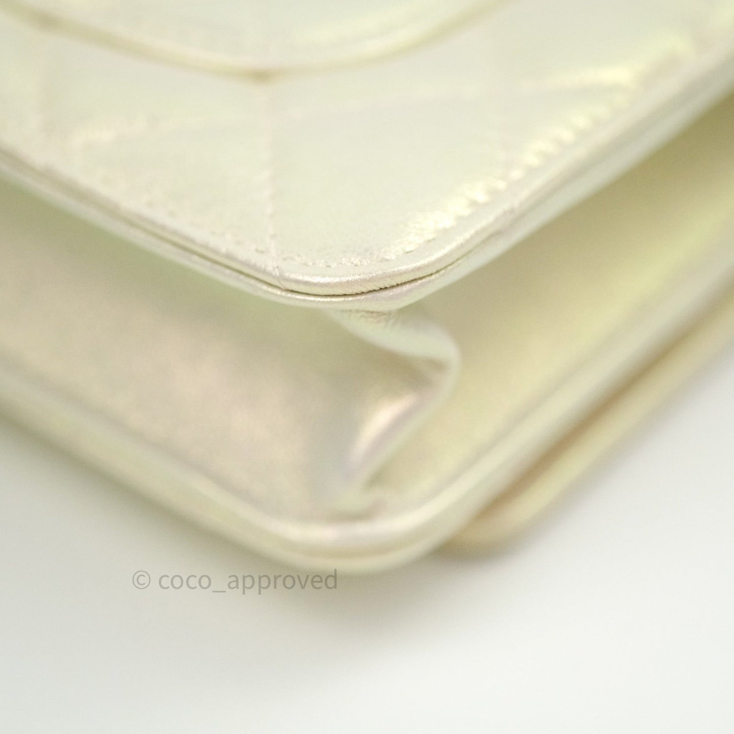 Chanel Quilted Wallet on Chain WOC Iridescent Ivory Gold Hardware 20A