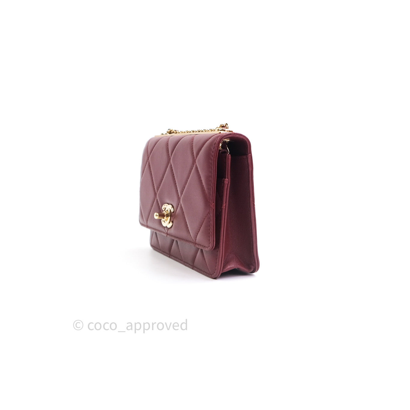 Chanel Trendy CC WOC Wallet on Chain Burgundy Lambskin Gold Hardware