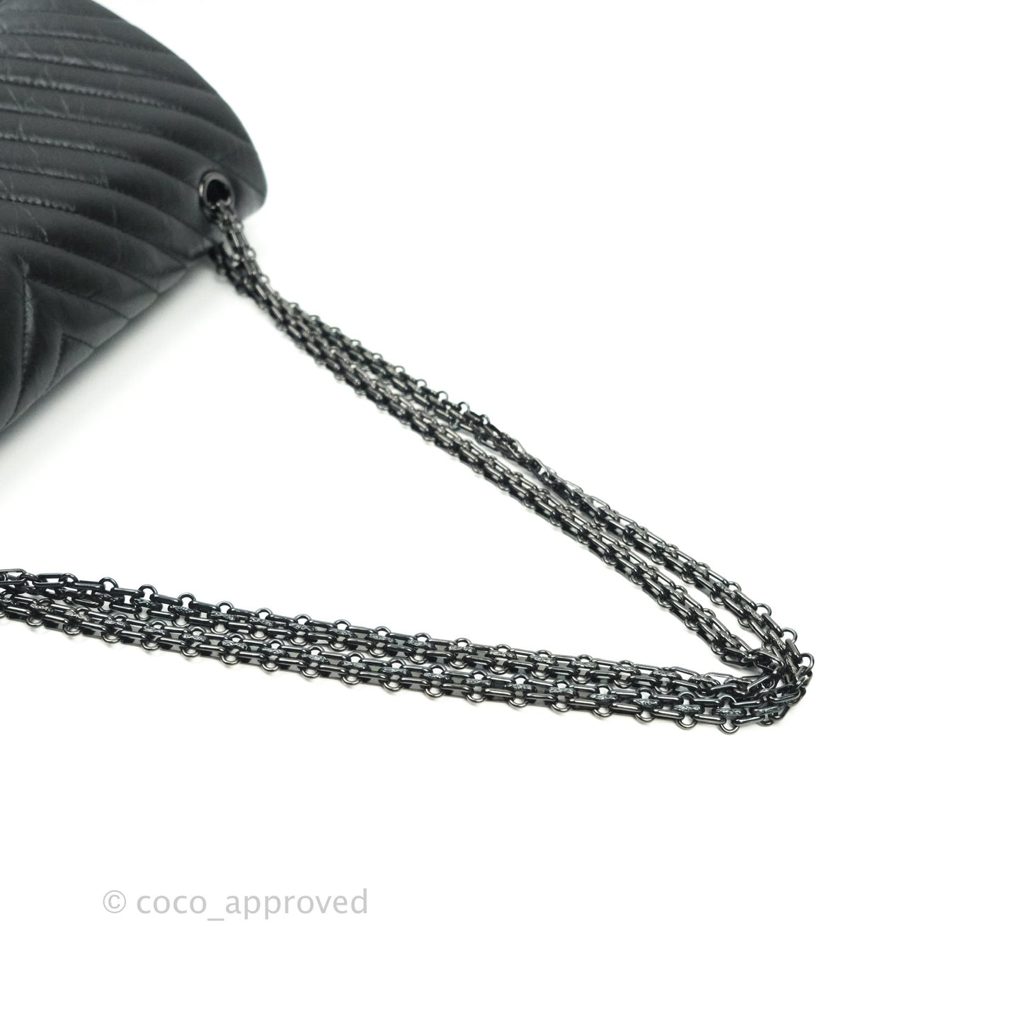 Chanel Reissue Chevron Aged Calfskin So Black Hardware 226