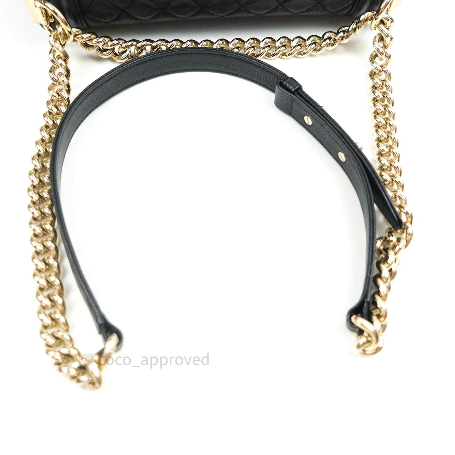 Chanel Quilted Medium Boy Flap Black Caviar Gold Hardware