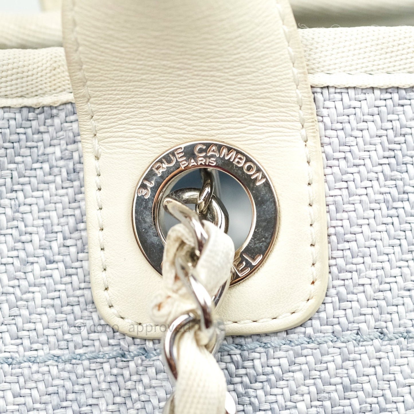 Chanel Canvas Extra Large Deauville Tote Light Grey