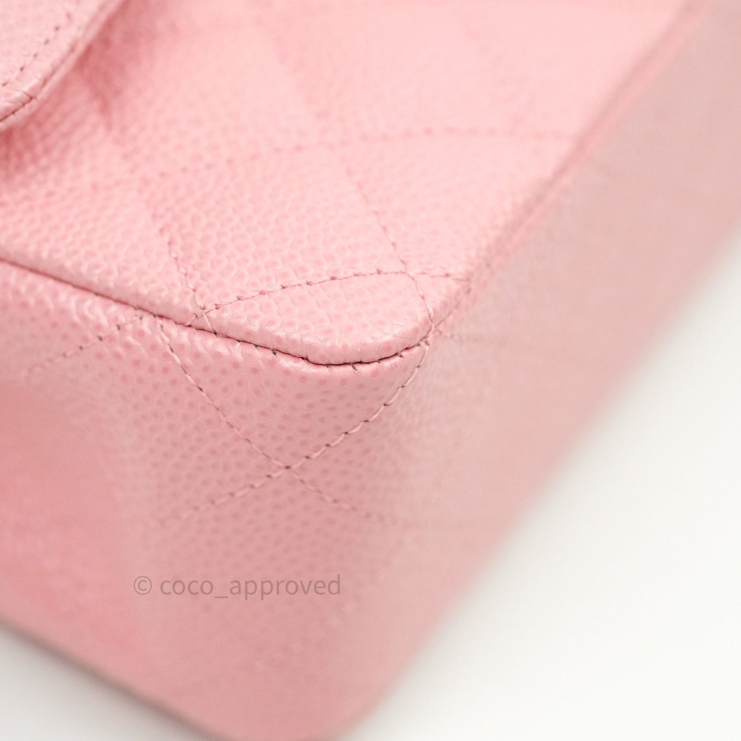 Chanel Classic M/L Medium Double Flap Bag Pink Caviar Silver Hardware
