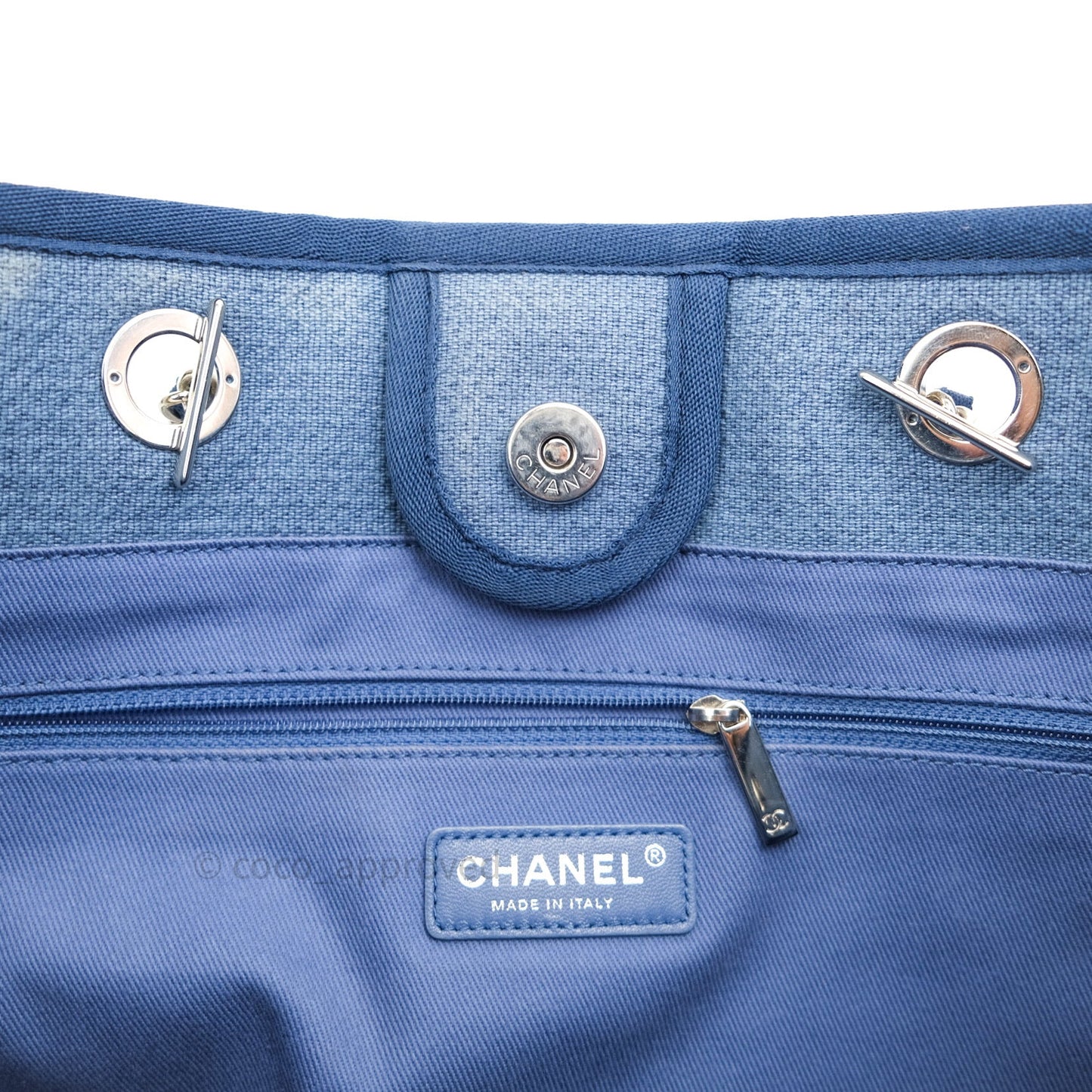Chanel Canvas Deauville Medium Tote Blue