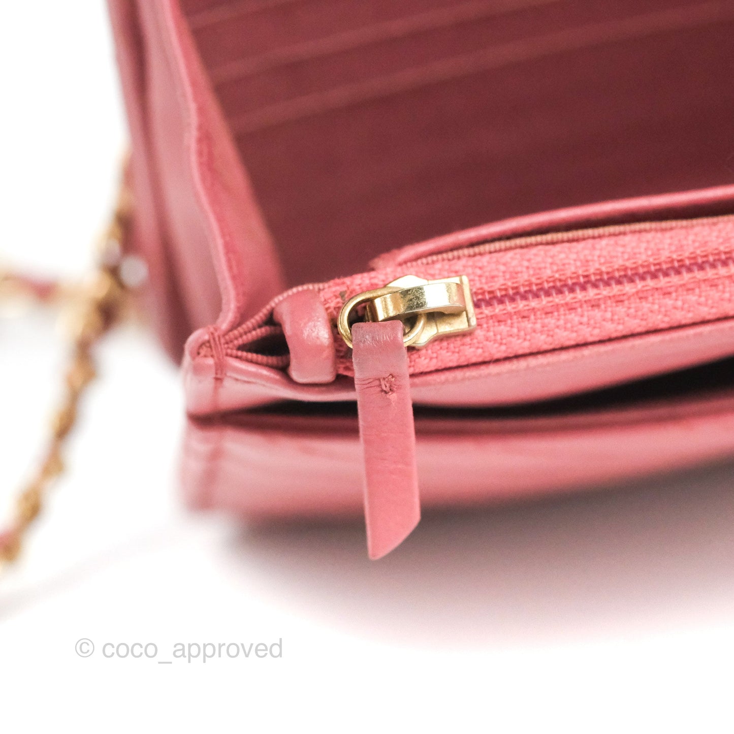Chanel Trendy CC Chevron WOC Dark Pink Lambskin Gold Hardware