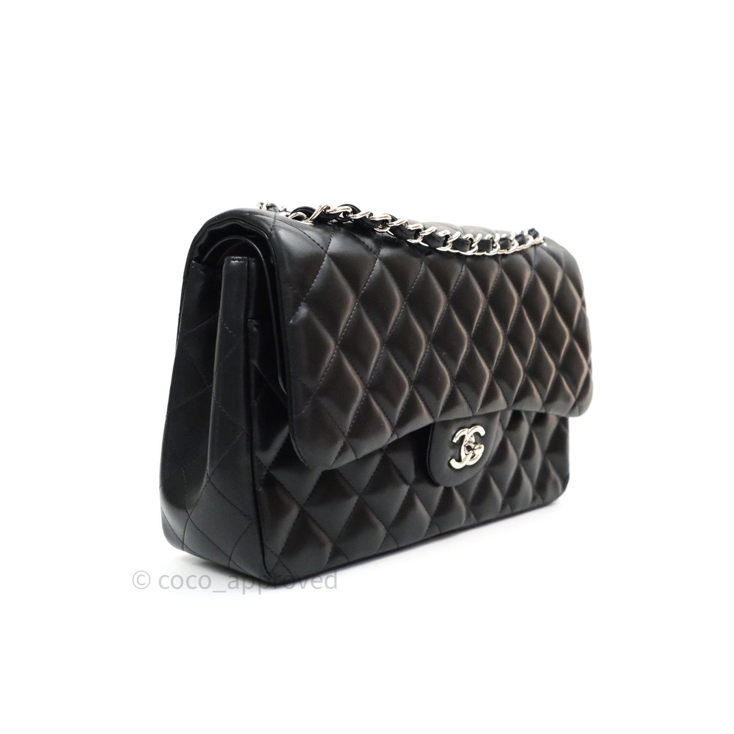 Chanel Jumbo Double Flap Black Lambskin Silver Hardware⁣⁣