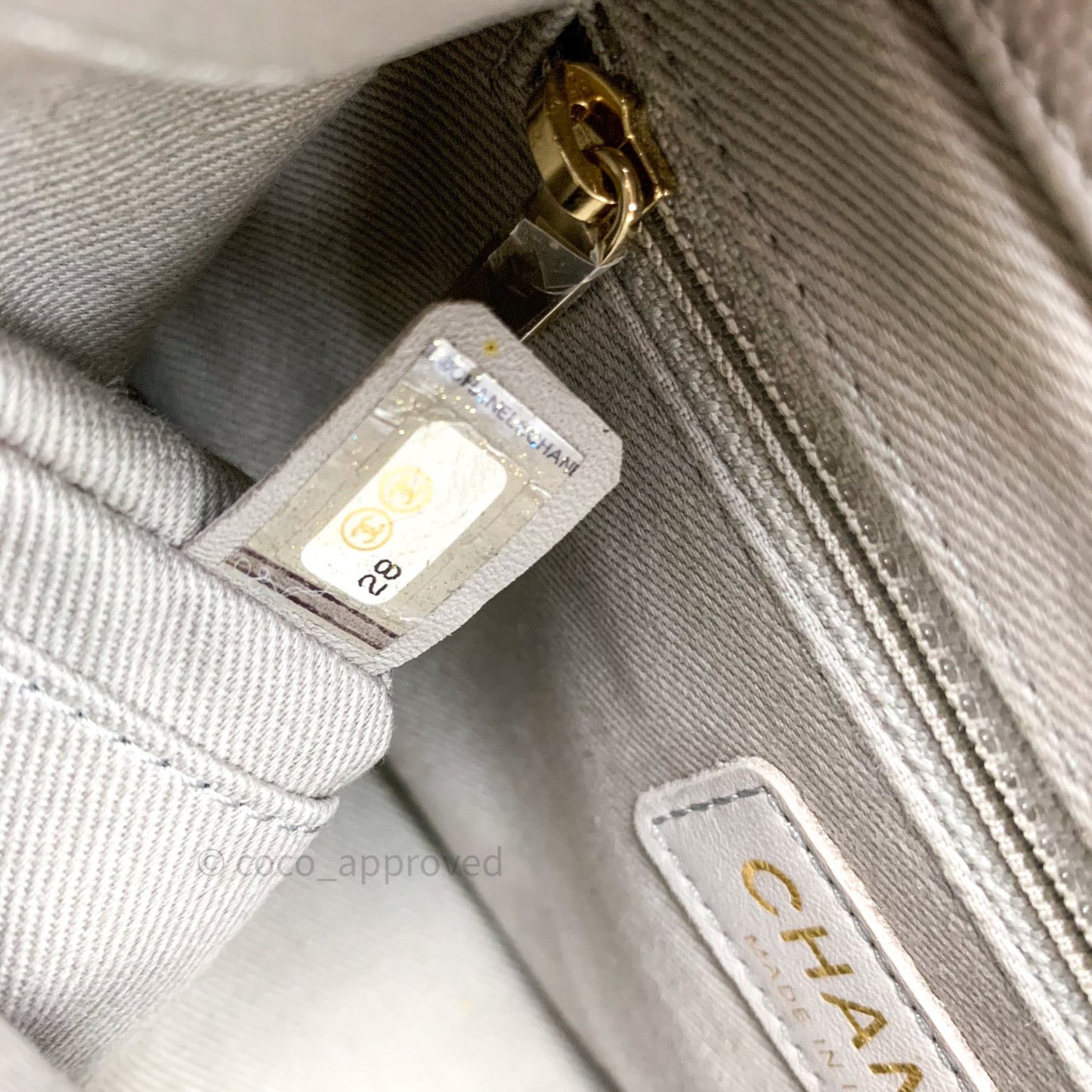 Chanel Quilted Small Business Affinity Flap Grey Caviar Light Gold Hardware