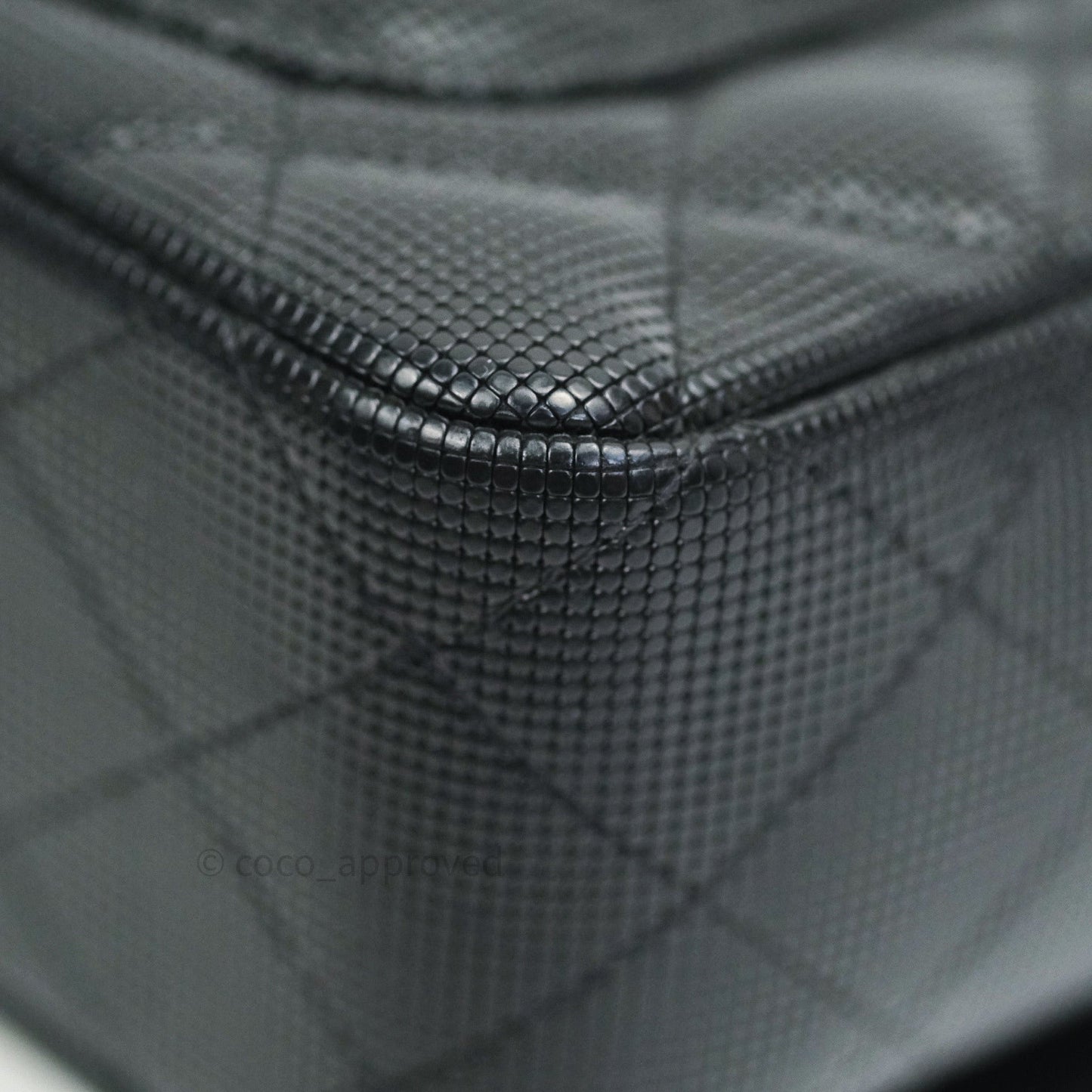 Chanel Metallic Calfskin Quilted Pixel Effect Mini Rectangular Flap Black Gold Hardware