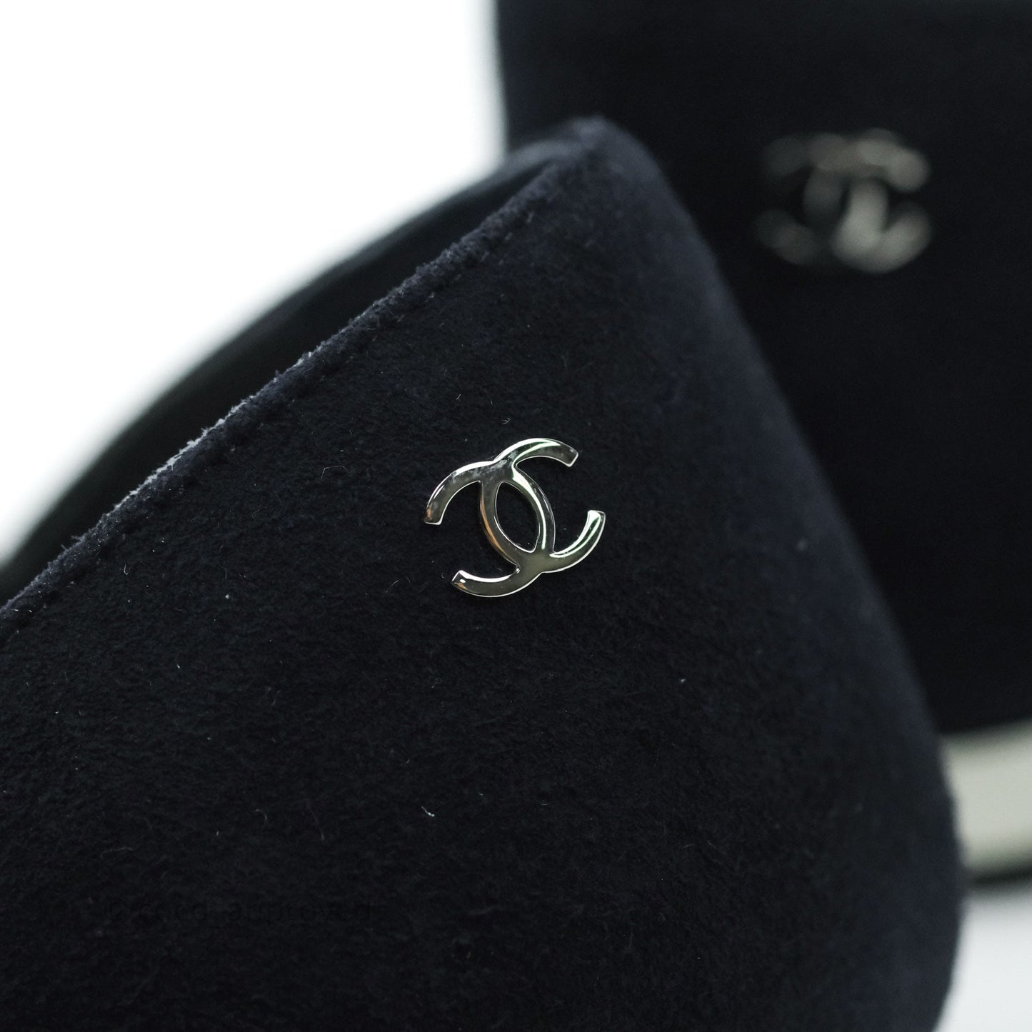 Chanel Sandals Dark Navy Silver 38C