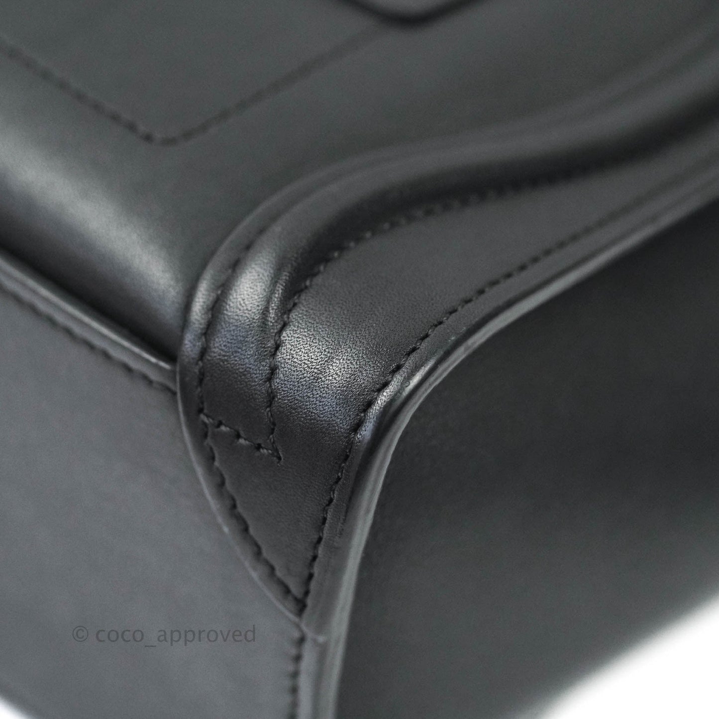 Celine Nano Luggage in Black Calfskin Antique Gold Hardware