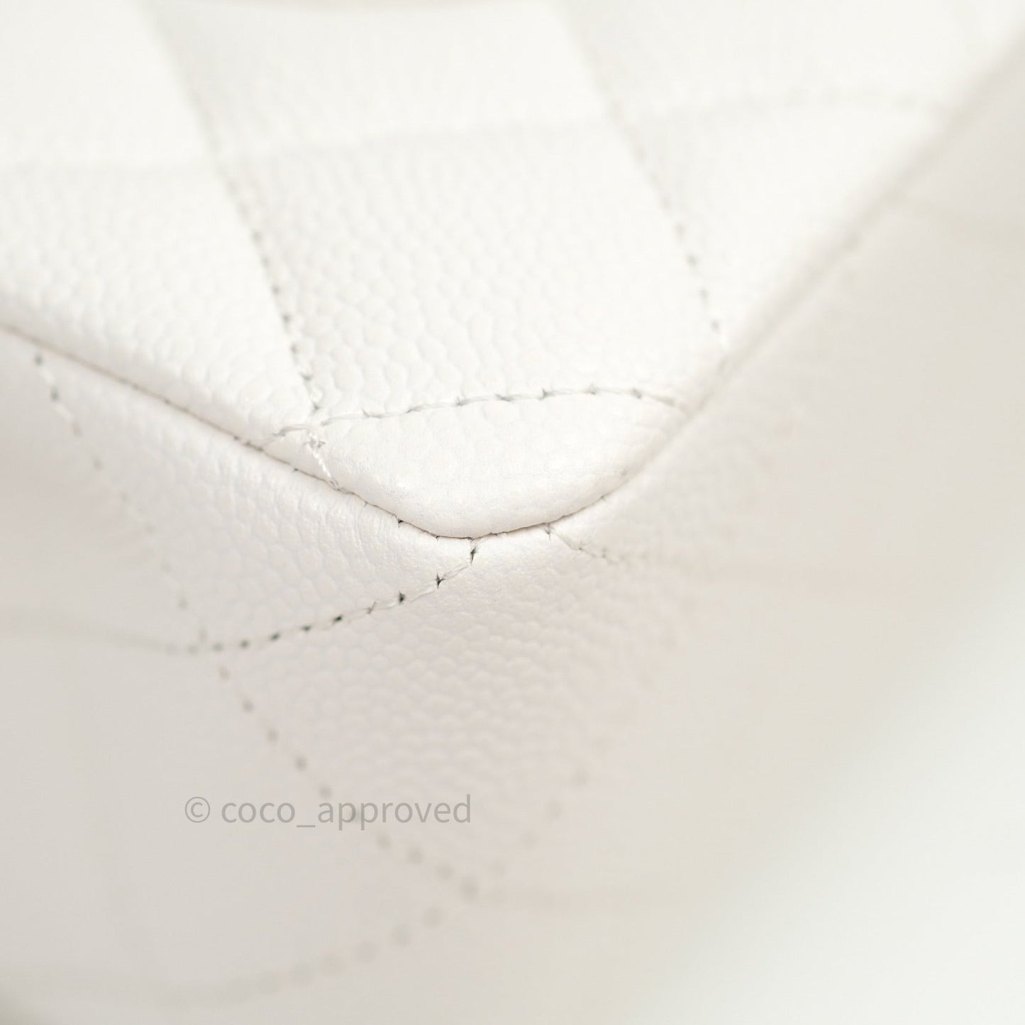 Chanel Classic Small S/M Flap Ivory White Caviar Silver Hardware