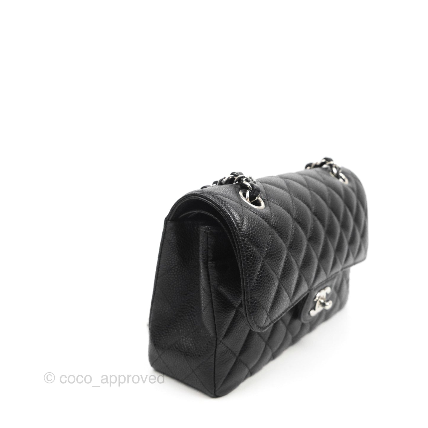 Chanel Small Classic Flap Quilted Black Caviar Silver Hardware