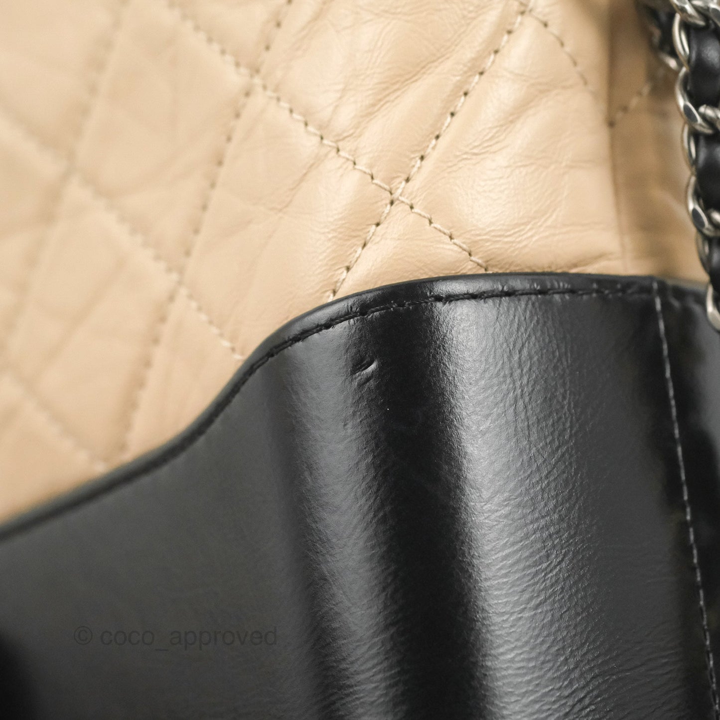 Chanel New Medium Gabrielle Hobo Beige/Black Aged Calfskin