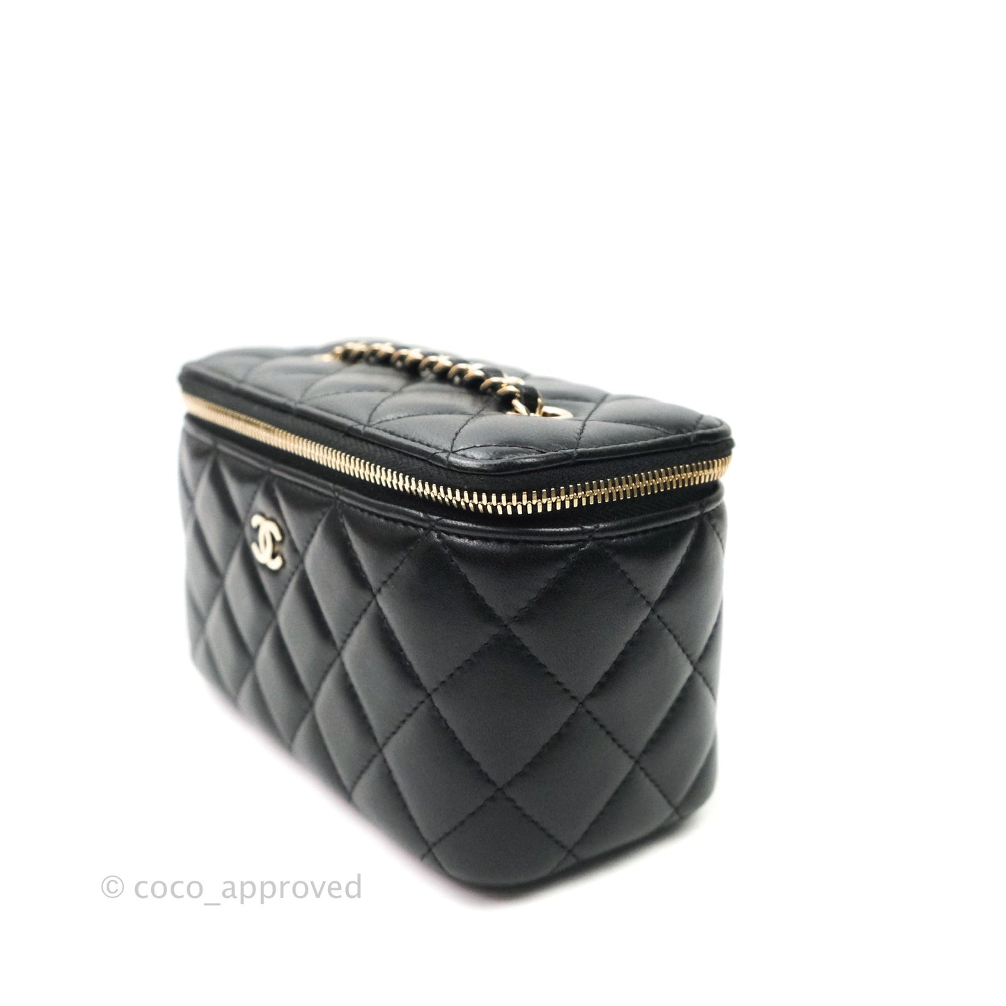 Chanel Vanity with Classic Chain in Black Lambskin Gold Hardware