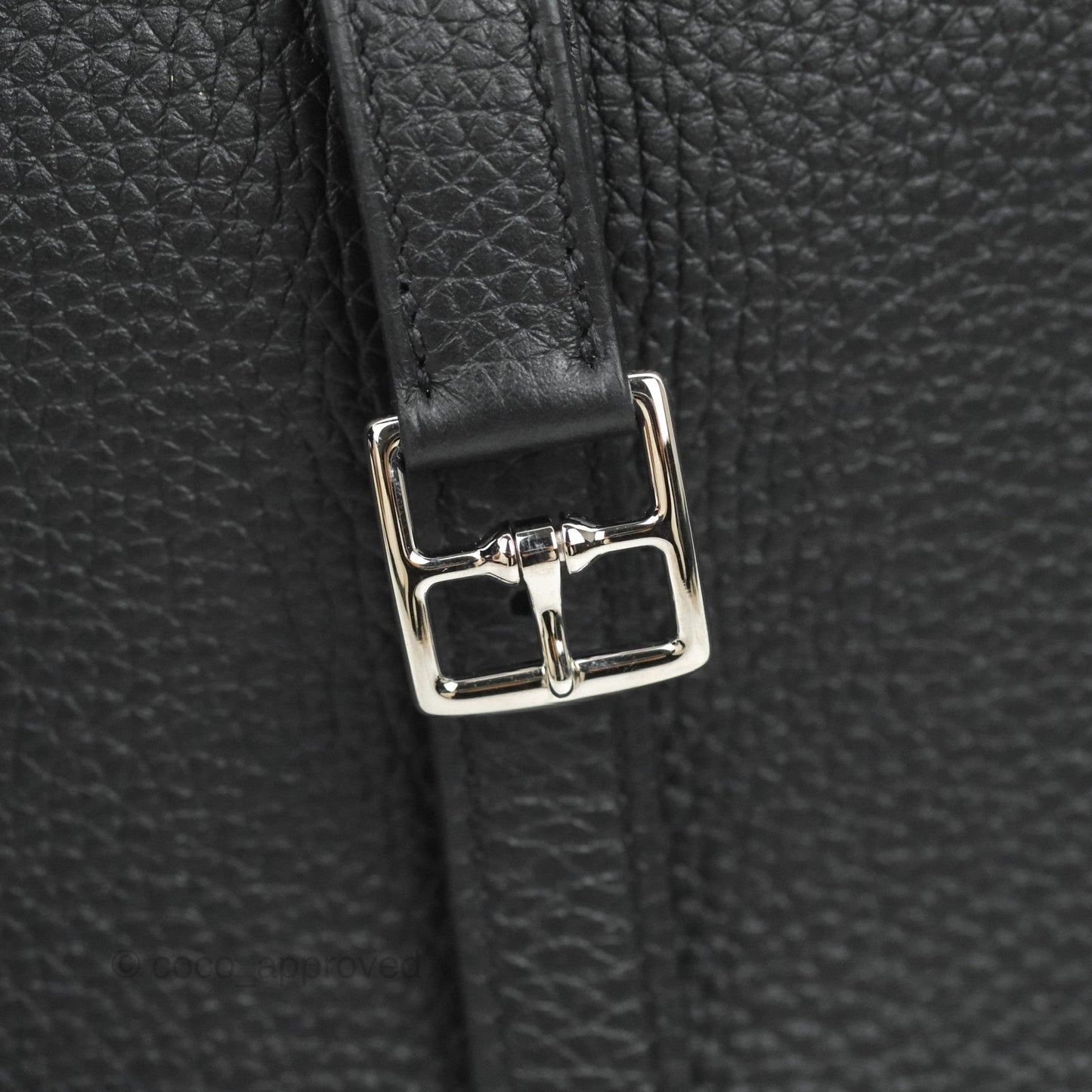 Hermès Halzan 25 Black Clemence Palladium Hardware