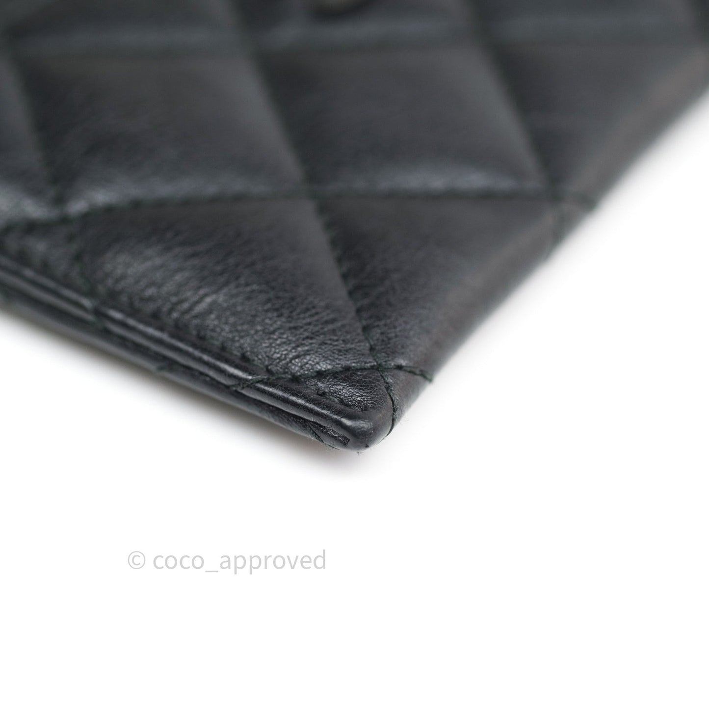 Chanel So Black Quilted Classic Calfskin Flat Card Holder