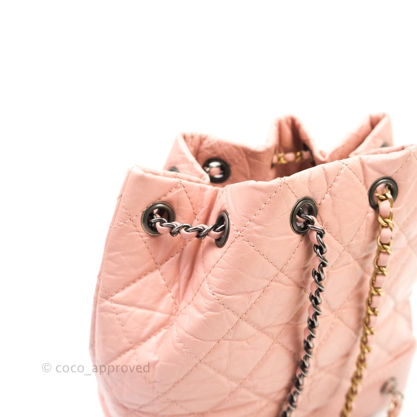 Chanel Gabrielle Backpack Pink Aged Calfskin Small Mixed Hardware