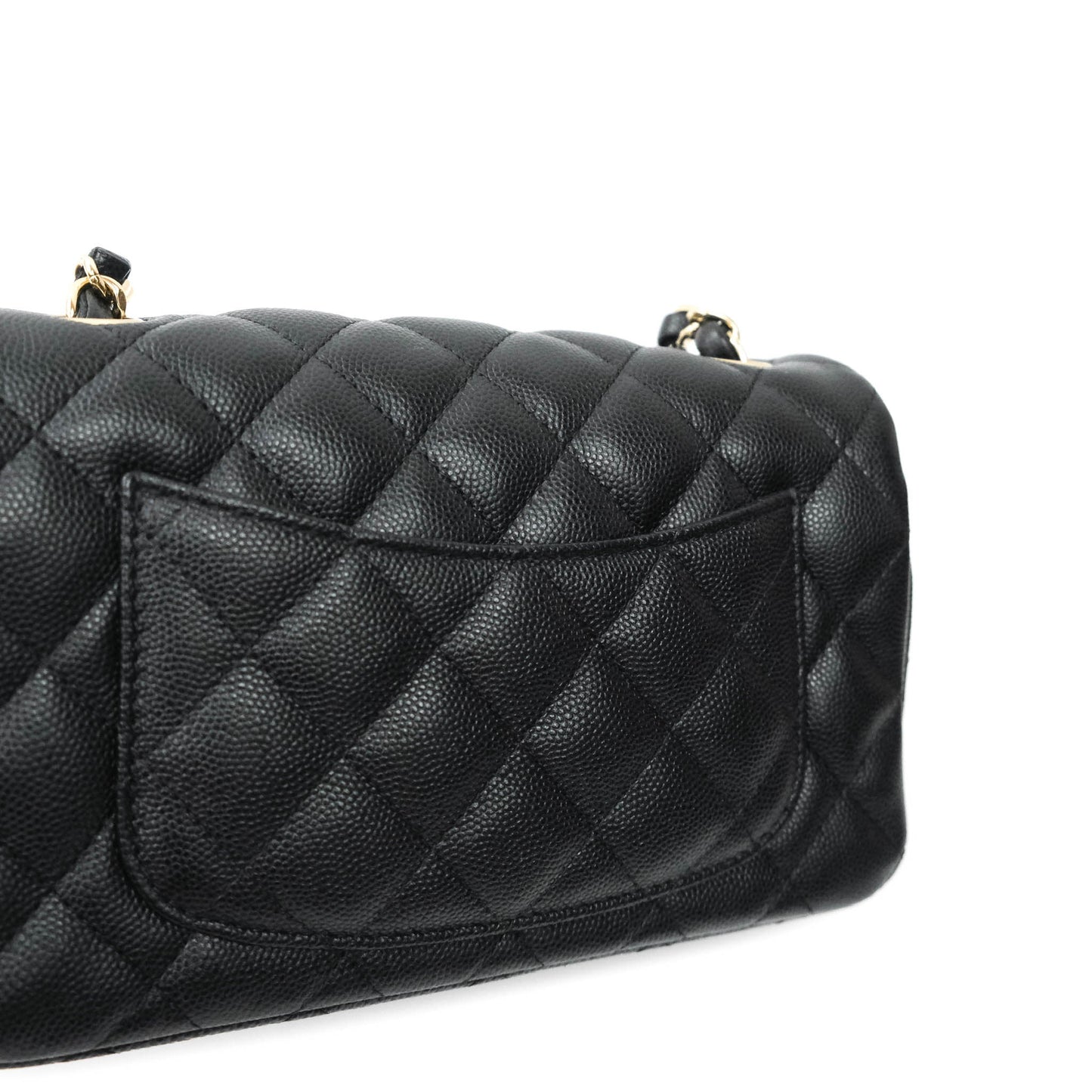 Chanel Quilted Mini Rectangular Black Caviar Gold Hardware