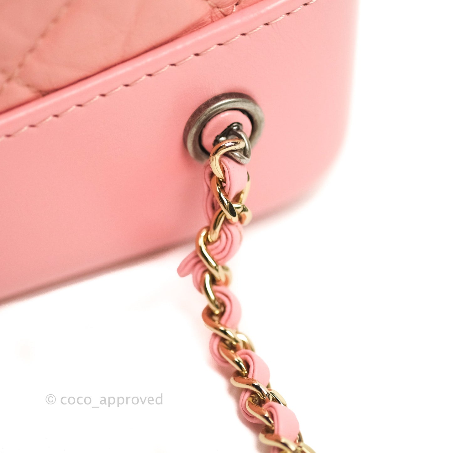 Chanel Gabrielle Backpack Pink Aged Calfskin Small Black
