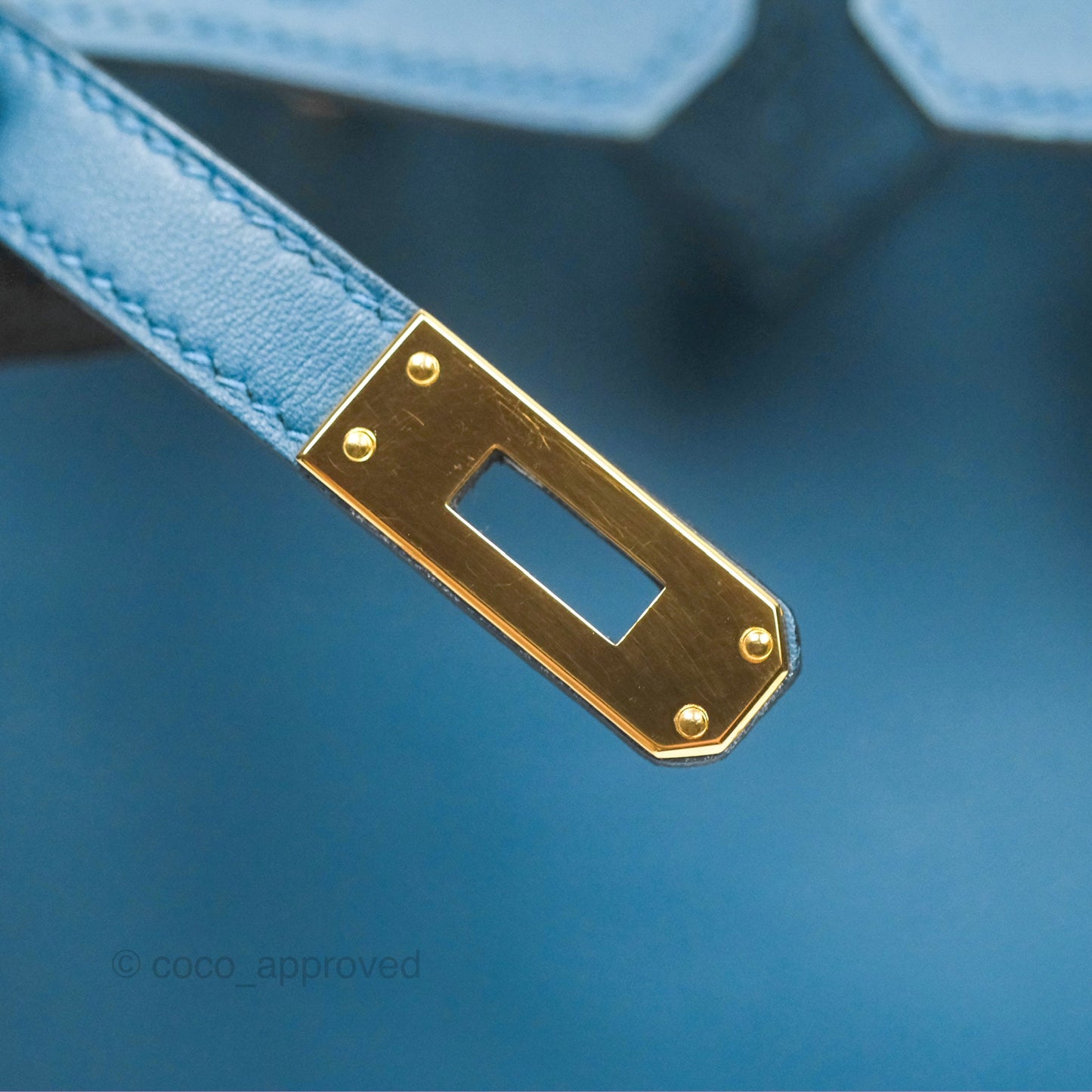 Hermes Birkin 25 Retourne Bleu Colvert Swift Gold Hardware