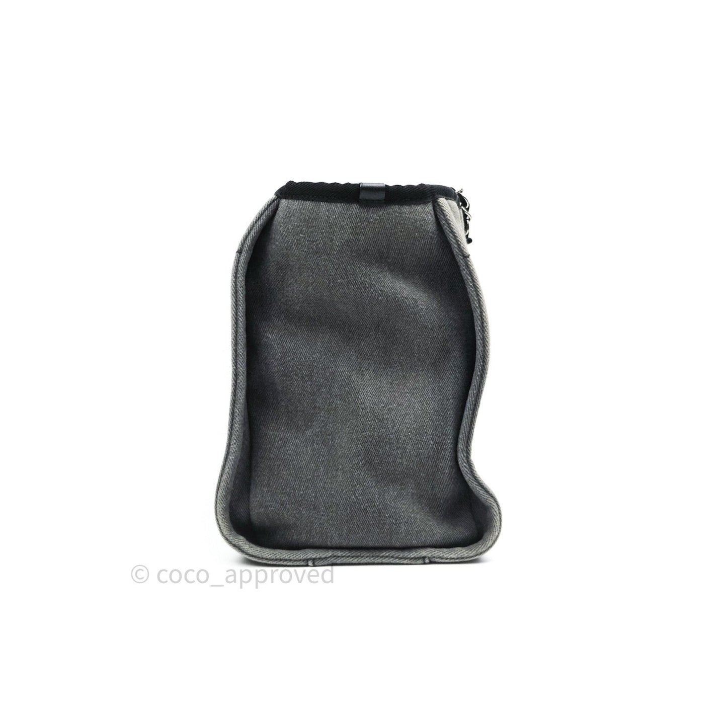 Chanel Denim Deauville Grey/Black With Black Sequins Logo