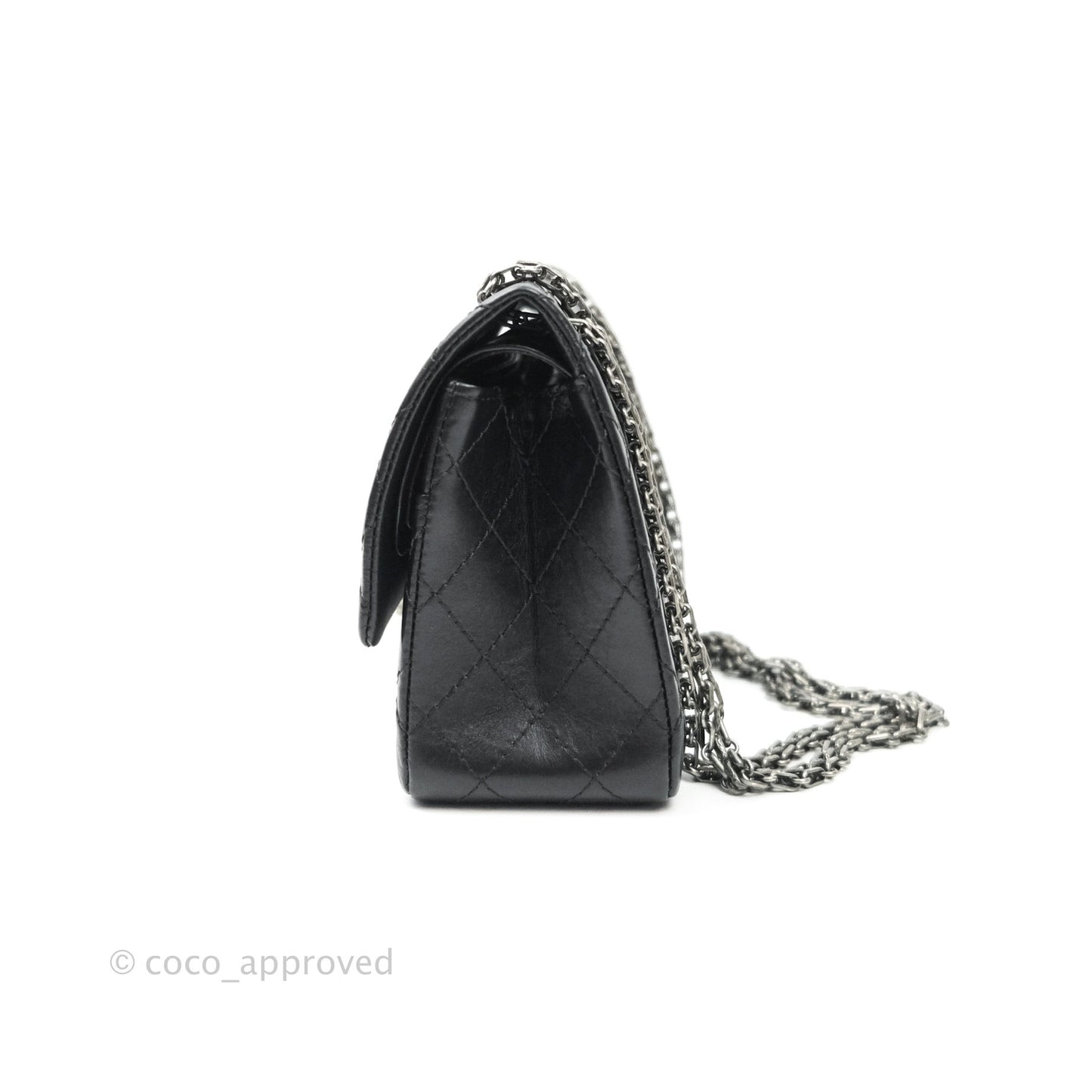 Chanel Reissue Quilted Aged Calfskin Black Ruthenium Hardware 225