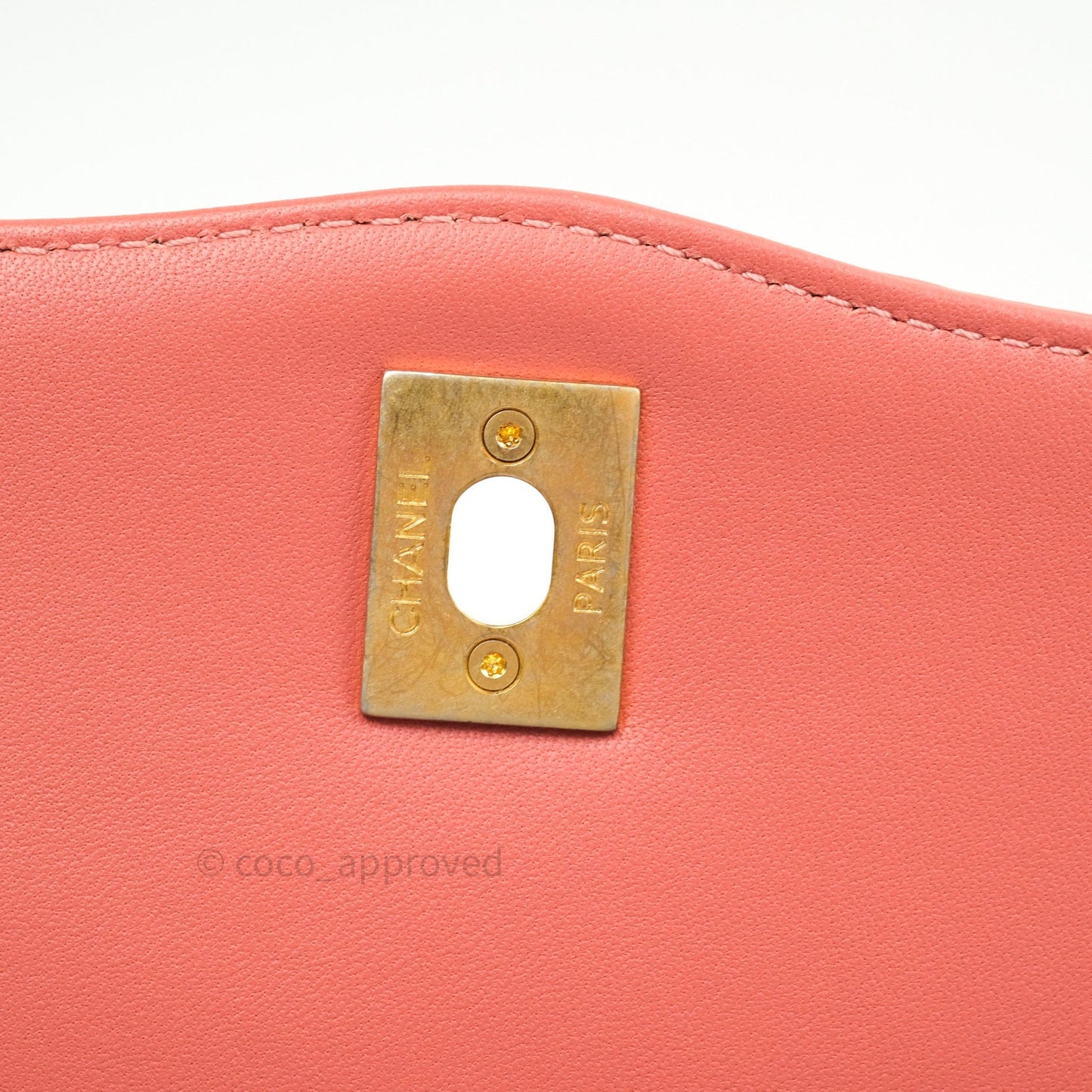 Chanel Coco Vintage Flap Bag Peachy Beige Lambskin Gold Hardware 18C