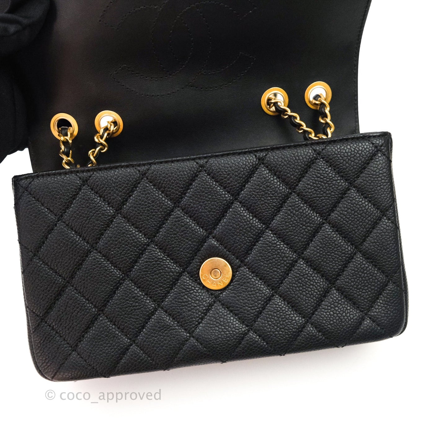 Chanel Quilted Small CC Filigree Flap Black Caviar