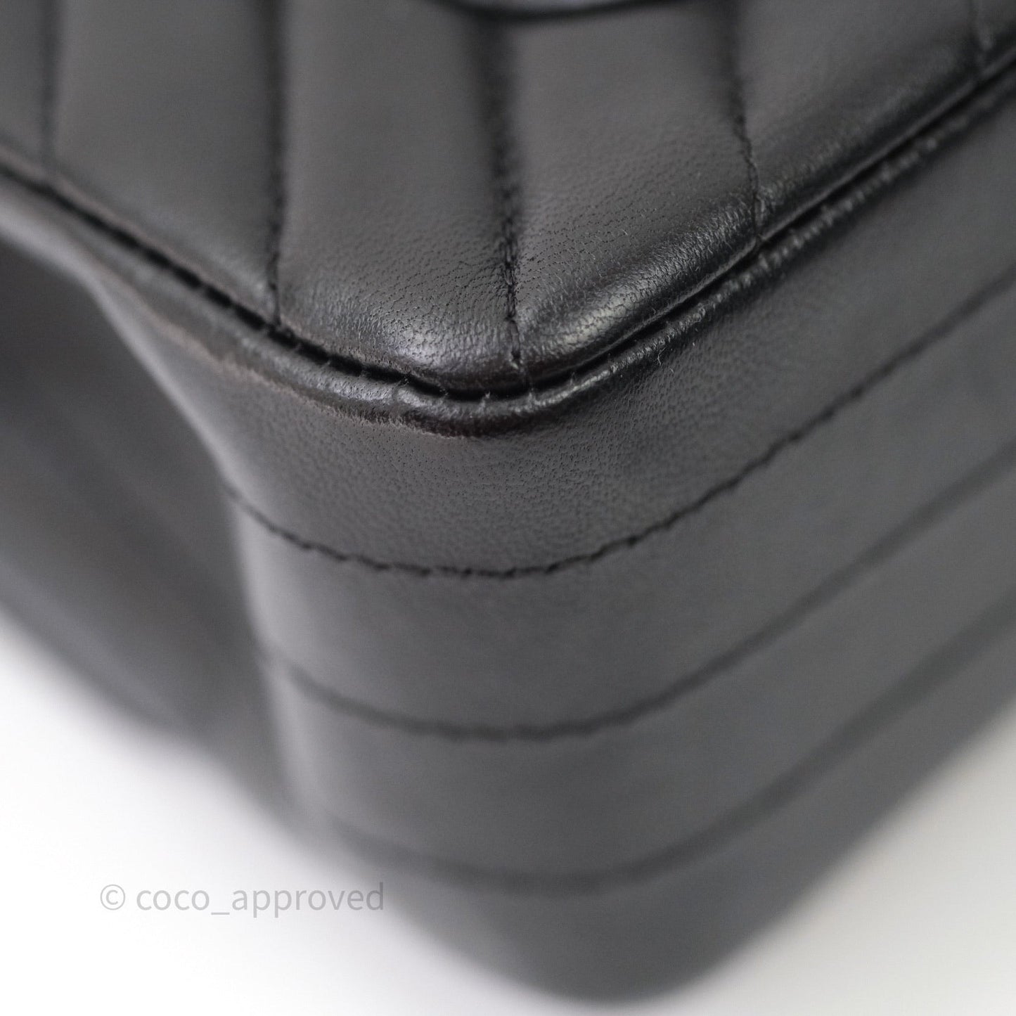 Chanel Quilted Mini Rectangular Black Chevron Lambskin So Black Hardware
