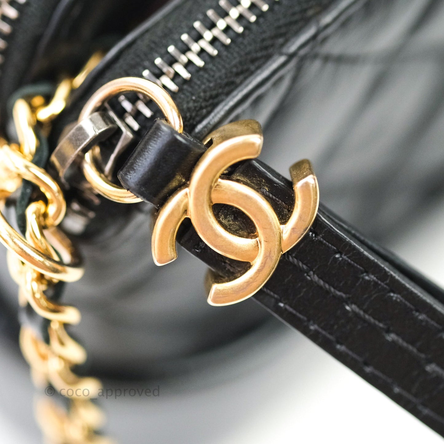 Chanel Gabrielle Clutch With Chain Aged Calfskin Black Mixed Hardware