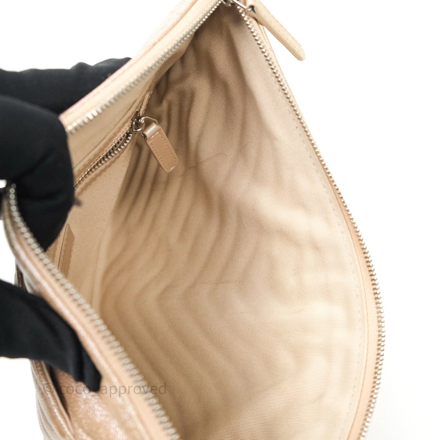 Chanel Medium O Case Chevron Rose Gold 17B