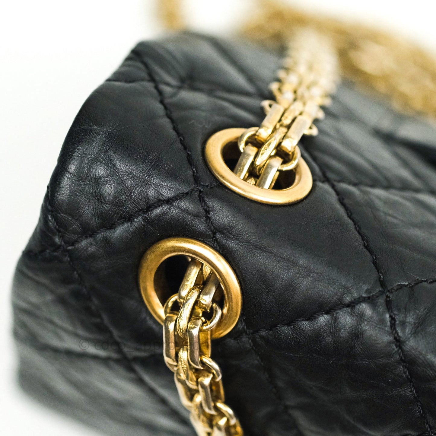 Chanel Reissue Quilted Aged Calfskin Black Gold Hardware 226