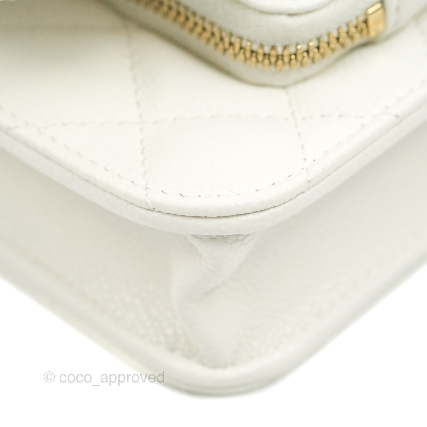 Chanel Business Affinity Clutch With Chain White Caviar Gold Hardware