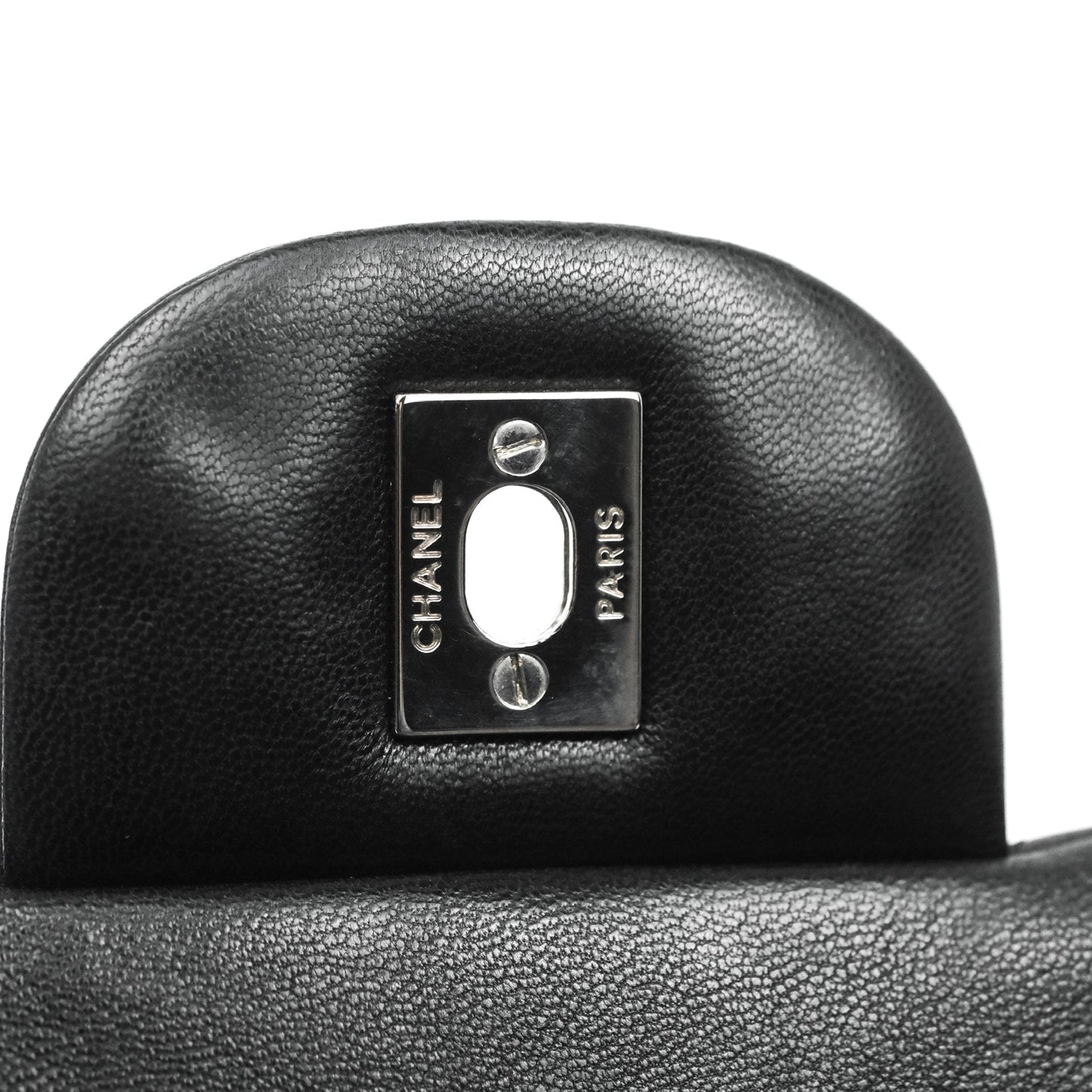 Chanel Quilted Single Flap Maxi Flap Black Lambskin Silver Hardware