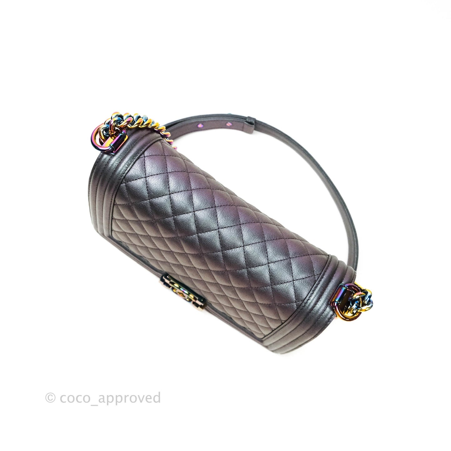 Chanel Purple Mermaid Iridescent Medium Calfskin Boy Bag