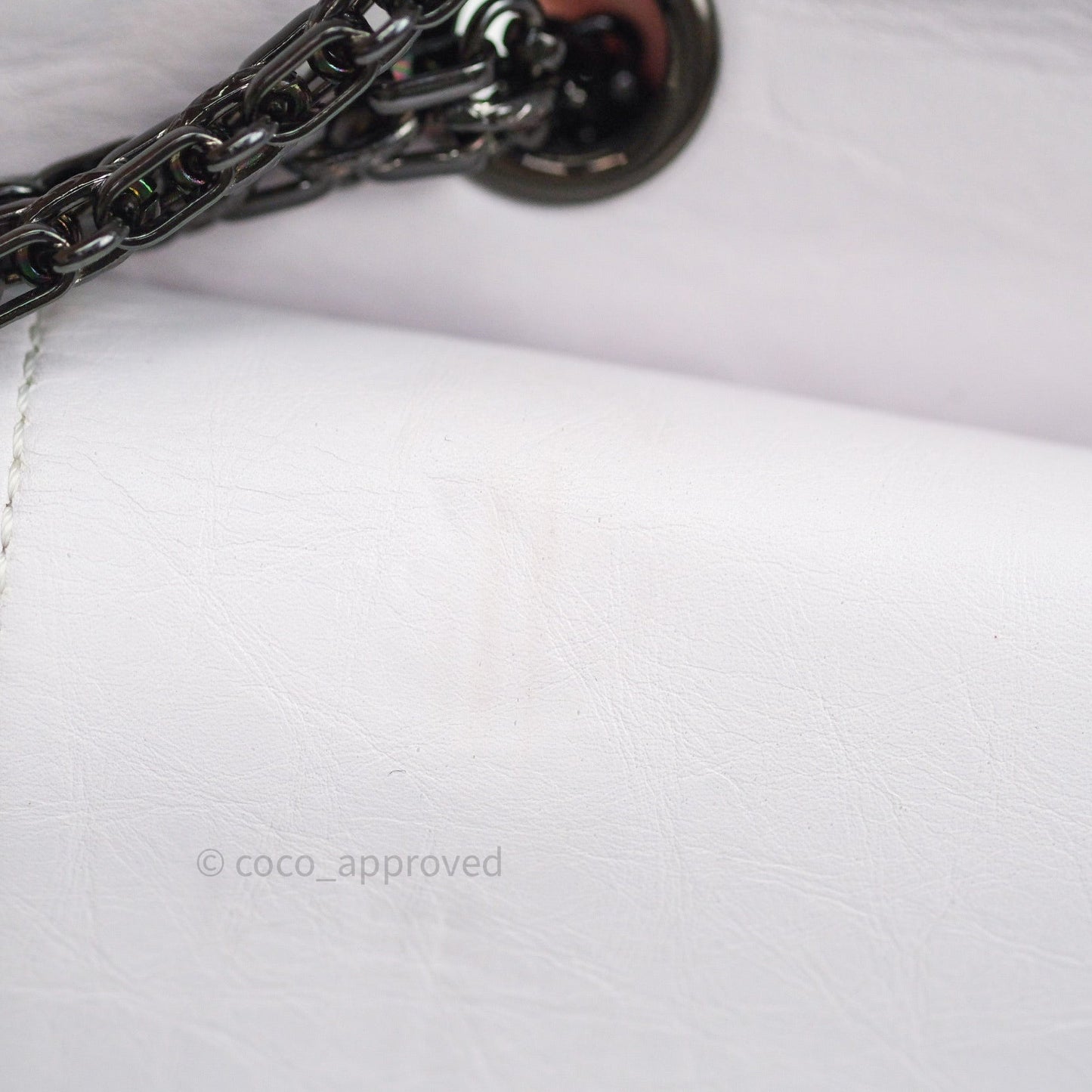 Chanel Reissue Quilted Aged Calfskin White Black Hardware 227