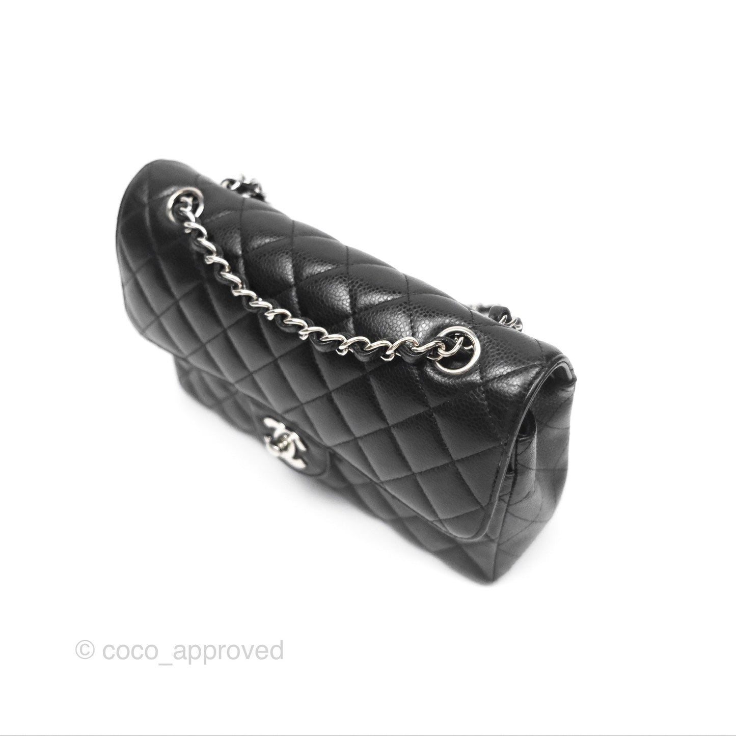 Chanel Small Classic Flap Quilted Black Caviar Silver Hardware