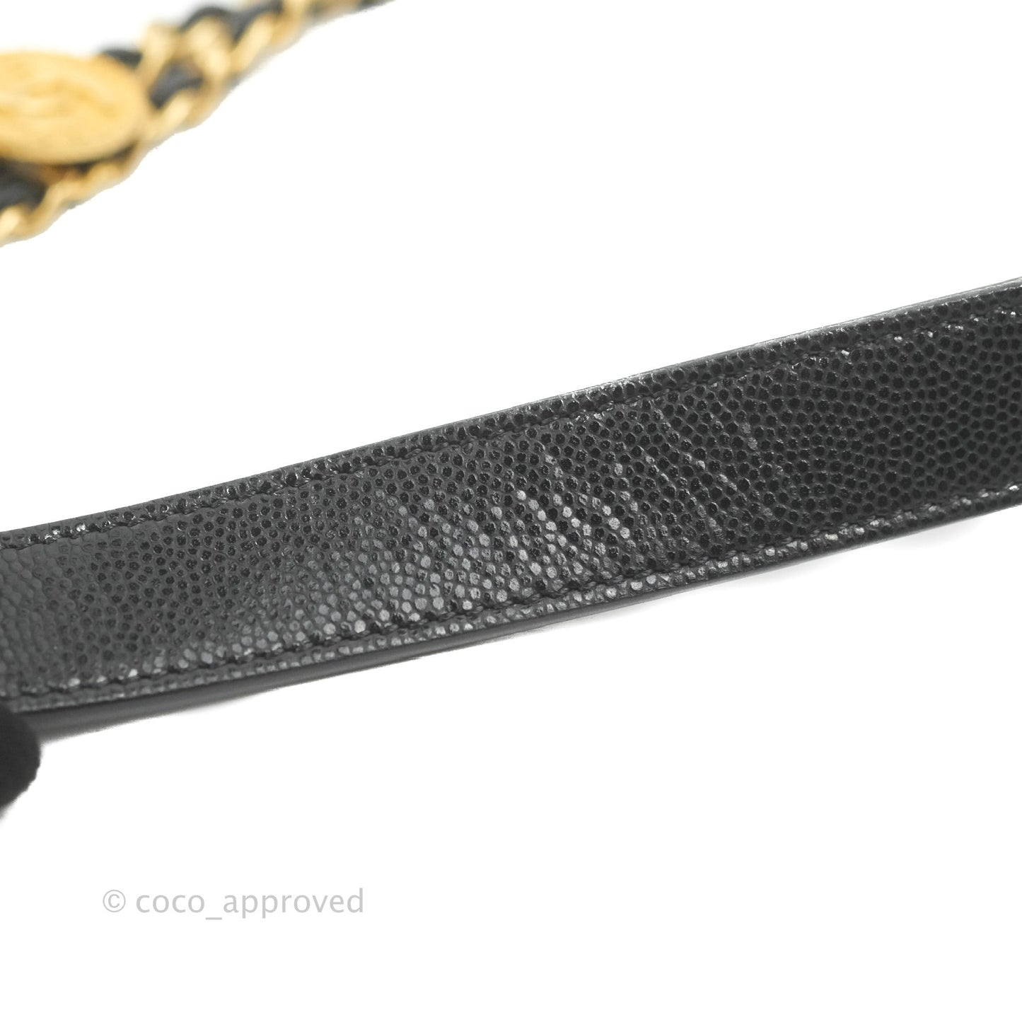 Chanel Small Flap with Coin Charm Black Caviar Aged Gold Hardware 22A