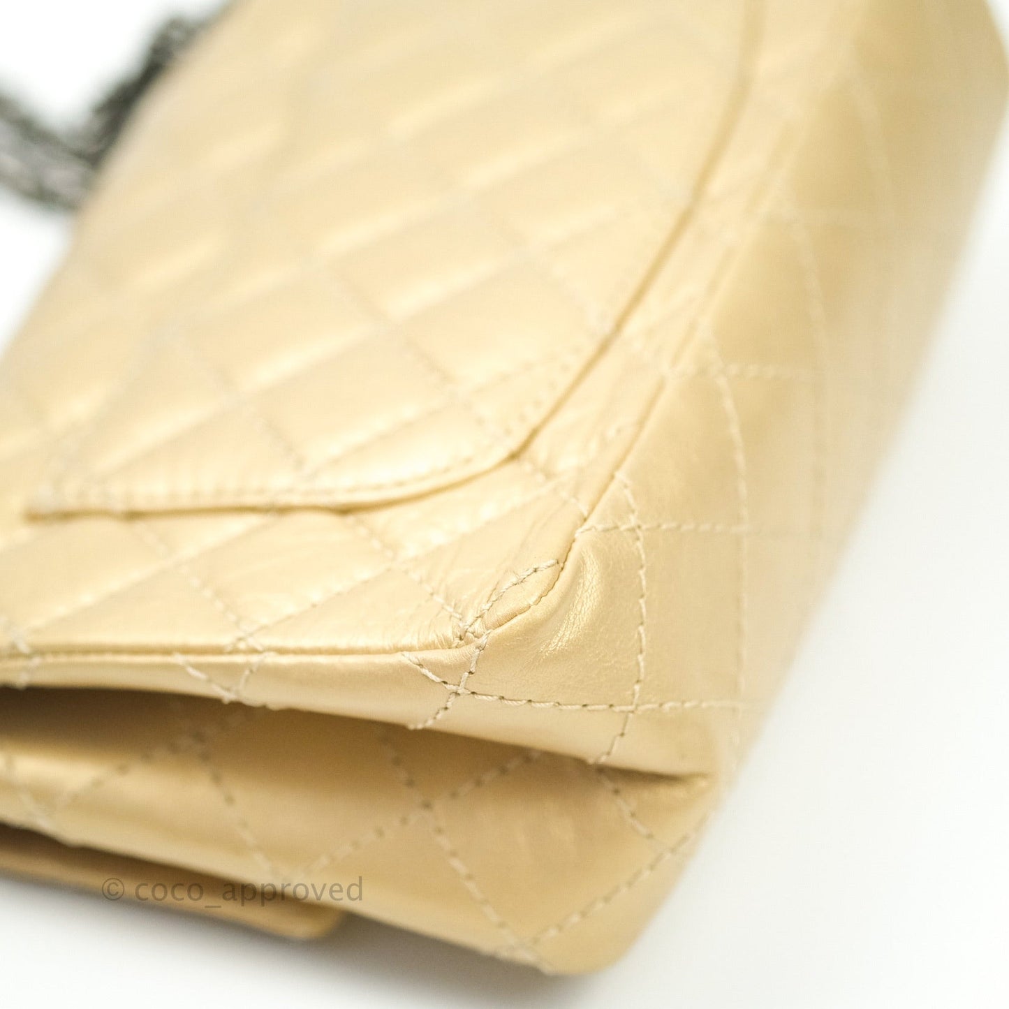 Chanel Mini Reissue 224 Gold Aged Calfskin Ruthenium Hardware