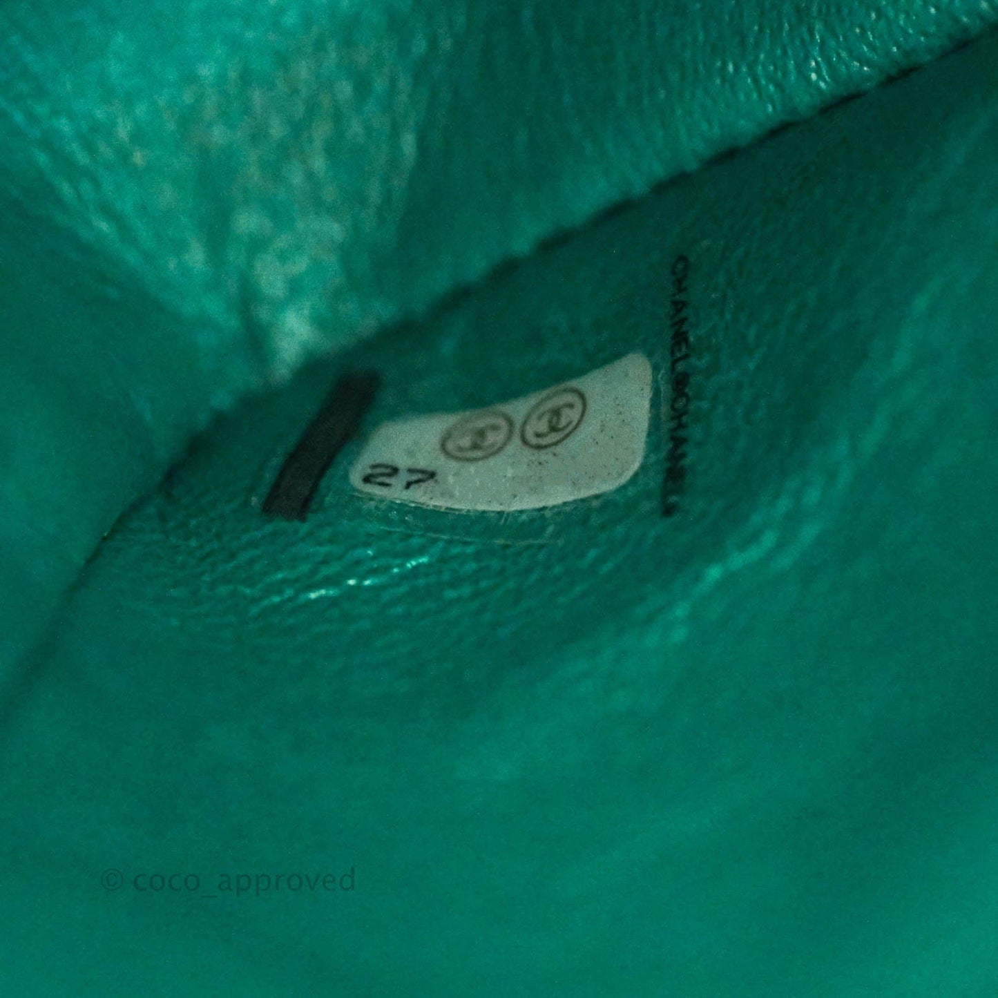 Chanel Classic M/L Medium Double Flap Iridescent Turquoise Caviar Gold Hardware 19S
