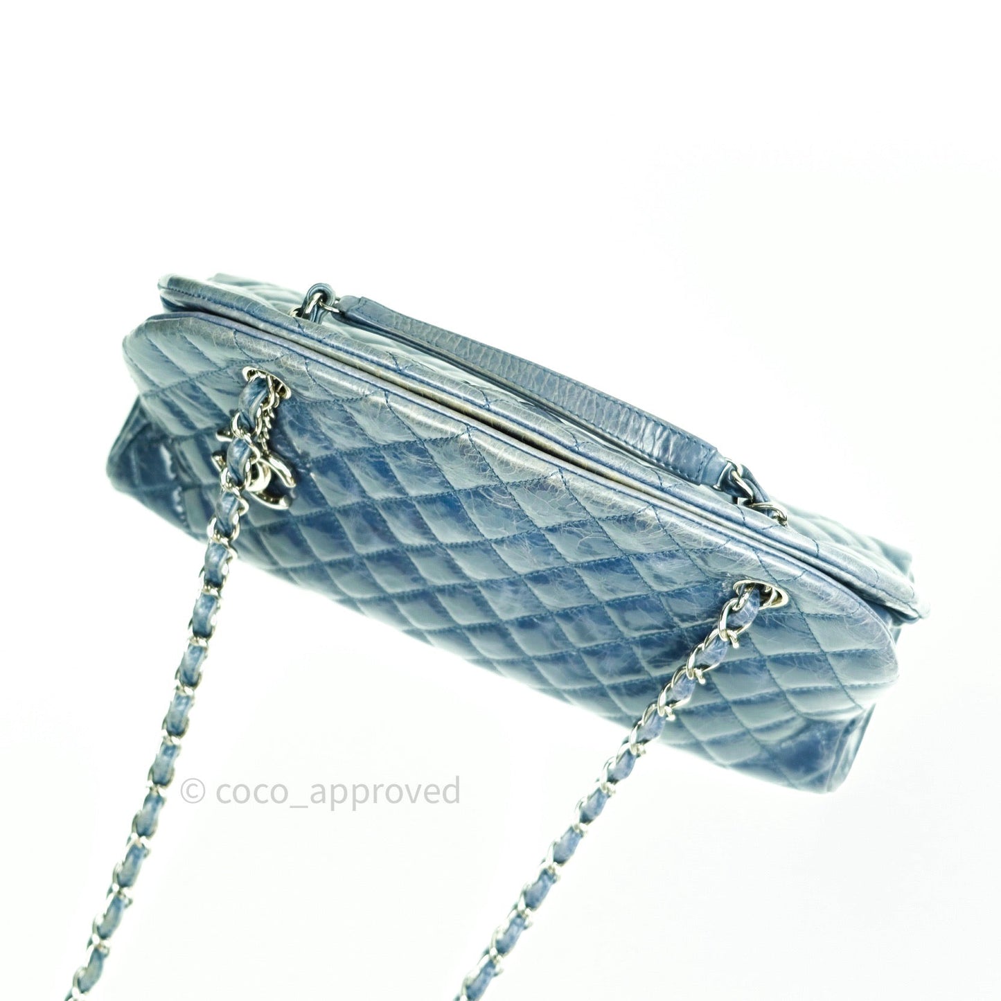Chanel Mademoiselle Bowling Medium Crumpled Calfskin Leather Silver Hardware