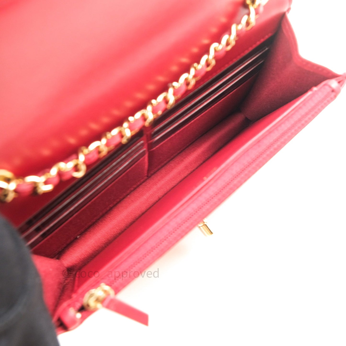 Chanel Trendy CC WOC Wallet on Chain Red Lambskin Gold Hardware