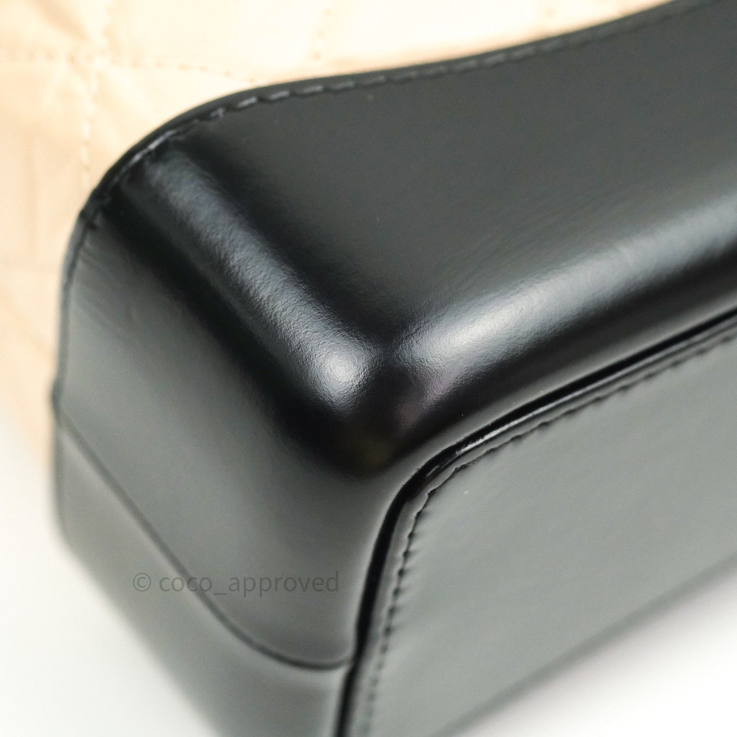 Chanel Gabrielle Backpack Black Aged Calfskin Small Beige Black