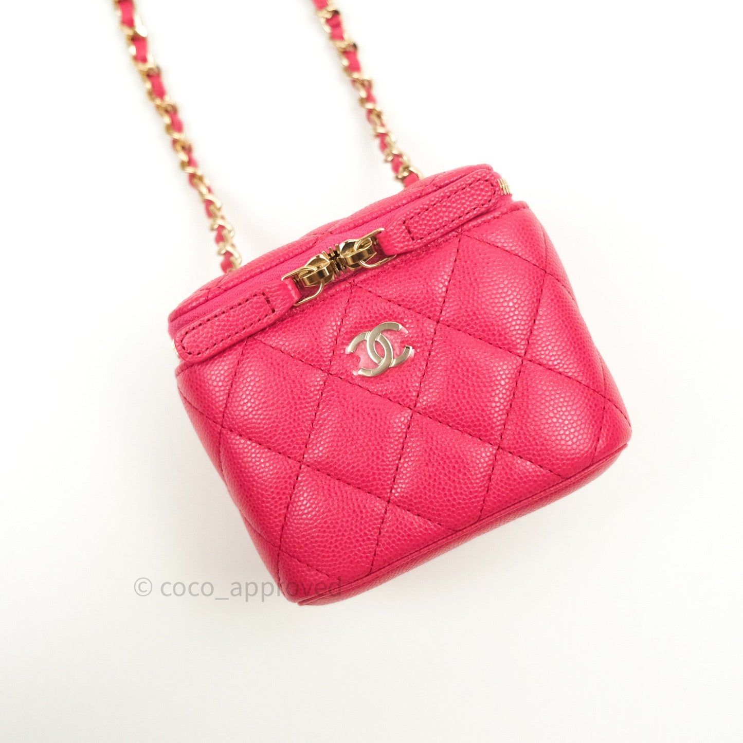 Chanel Mini Vanity Classic With Chain Pink Caviar Gold Hardware