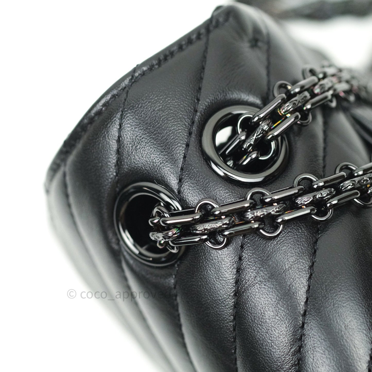 Chanel Mini Reissue 224 So Black Chevron Calfskin Black Hardware